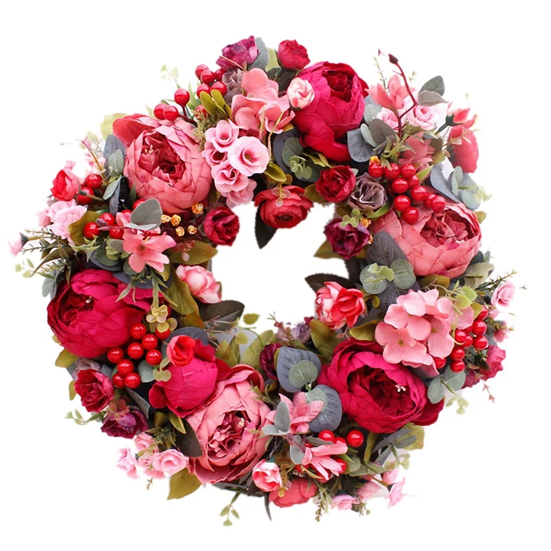 Decorative Door Wreath,Silk Flower Peony Head Flower Wreath 40cm Handmade Garland for Autumn Winter Outdoor Display Red
Decorative Door Wreath,Silk Flower Peony Head Flower Wreath 40cm Handmade Garland for Autumn Winter Outdoor Display Red