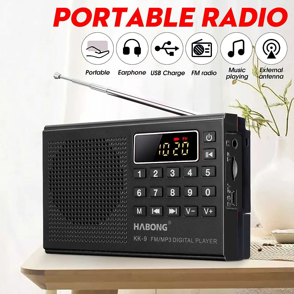 LEORY KK-9 Portable Digital FM Radio TF Card U Disk Music Player USB Rechargeable Speaker
LEORY KK-9 Portable Digital FM Radio TF Card U Disk Music Player USB Rechargeable Speaker