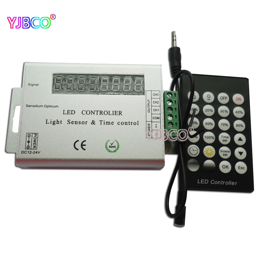 High Quality PWM dimmer 24 Key IR Remote led strip light Intelligent Light Sensor&Time Controlled Controller;DC12-24V
High Quality PWM dimmer 24 Key IR Remote led strip light Intelligent Light Sensor&Time Controlled Controller;DC12-24V