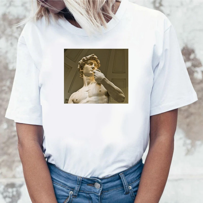 Michelangelo Sculpture Art Painting Summer Short Sleeve Statue Harajuku 90s tshirt Casual Style Graphic t-shirt Female
Michelangelo Sculpture Art Painting Summer Short Sleeve Statue Harajuku 90s tshirt Casual Style Graphic t-shirt Female
