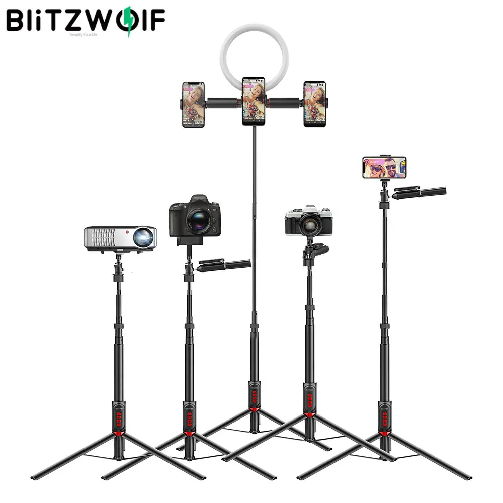 Фото Bluetooth селфи палка BlitzWolf светодиодный светильник для фотосъемки - купить
