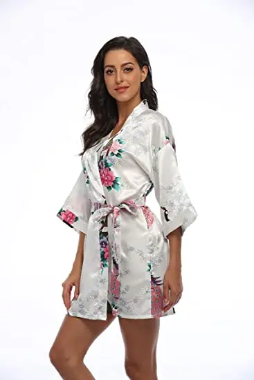 2015 Silk Kimono Robe Bathrobe Women Satin Robe Robe Longue Femme For Women Night Sexy Robes Night Grow For Bridesmaid Summer 2015 Silk Kimono Robe Bathrobe Women Satin Robe Robe Longue Femme For Women Night Sexy Robes Night Grow For Bridesmaid Summer