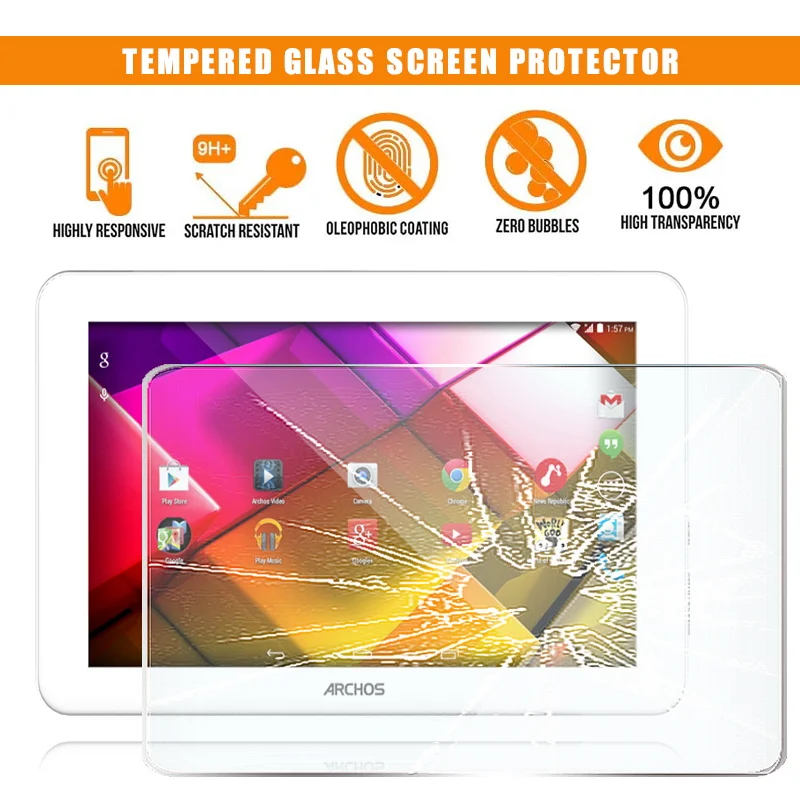 

For ARCHOS 90 copper Tablet Tempered Glass Screen Protector 9H Premium Scratch Resistant Anti-fingerprint Film Cover