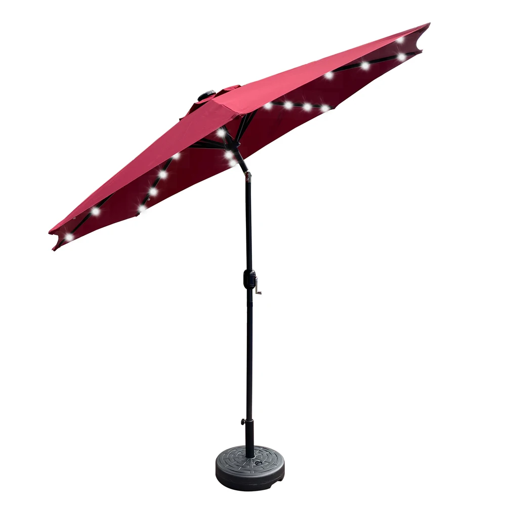 9Ft Patio Umbrella Outdoor Solar Powered Aluminum Polyester 32 LED Lighted Umbrella with Tilt and Crank for Garden Deck 
9Ft Patio Umbrella Outdoor Solar Powered Aluminum Polyester 32 LED Lighted Umbrella with Tilt and Crank for Garden Deck