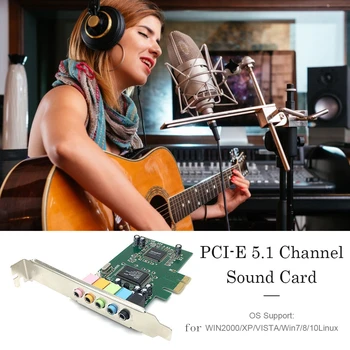 Stereo Sound Card Computer PCI-E 5.1-channel Sound Card Adapter with SPK1 SPK2 SPK3 Line-in Mic-in Ports
Stereo Sound Card Computer PCI-E 5.1-channel Sound Card Adapter with SPK1 SPK2 SPK3 Line-in Mic-in Ports
