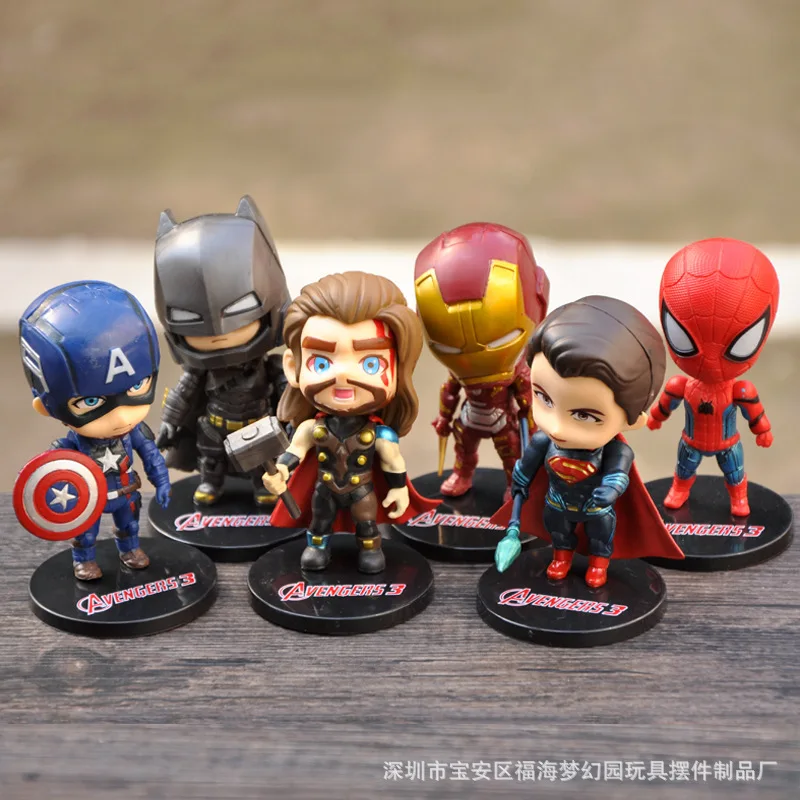 6PCS Marvel The Avengers Sets Q Version Of the Avengers Anime Hand-made Iron Spiderman The Avengers Captain America Doll
6PCS Marvel The Avengers Sets Q Version Of the Avengers Anime Hand-made Iron Spiderman The Avengers Captain America Doll