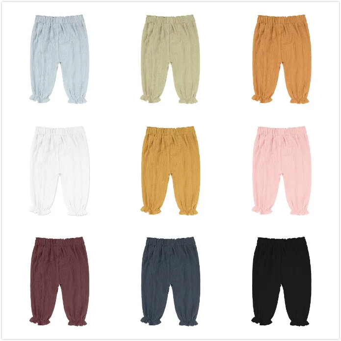 2020 Summer Solid Color Linen Pleated Girls Boys Trousers Nine Points Pants Baby Mosquito Pants Children Trousers
2020 Summer Solid Color Linen Pleated Girls Boys Trousers Nine Points Pants Baby Mosquito Pants Children Trousers
