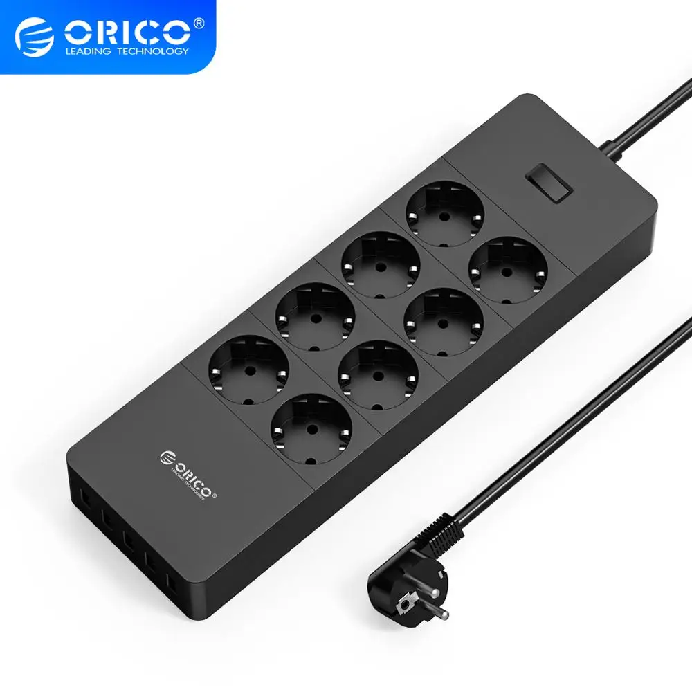 Удлинительный кабель ORICO 8 розеток переменного тока 5 USB-разъемов вилка