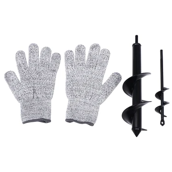 4pcs/set Garden Plant Rapid Planter Auger Drill Bit with Garden Anti-cutting Gloves Fence Post Hole Digger Black Garden Supplies 
4pcs/set Garden Plant Rapid Planter Auger Drill Bit with Garden Anti-cutting Gloves Fence Post Hole Digger Black Garden Supplies