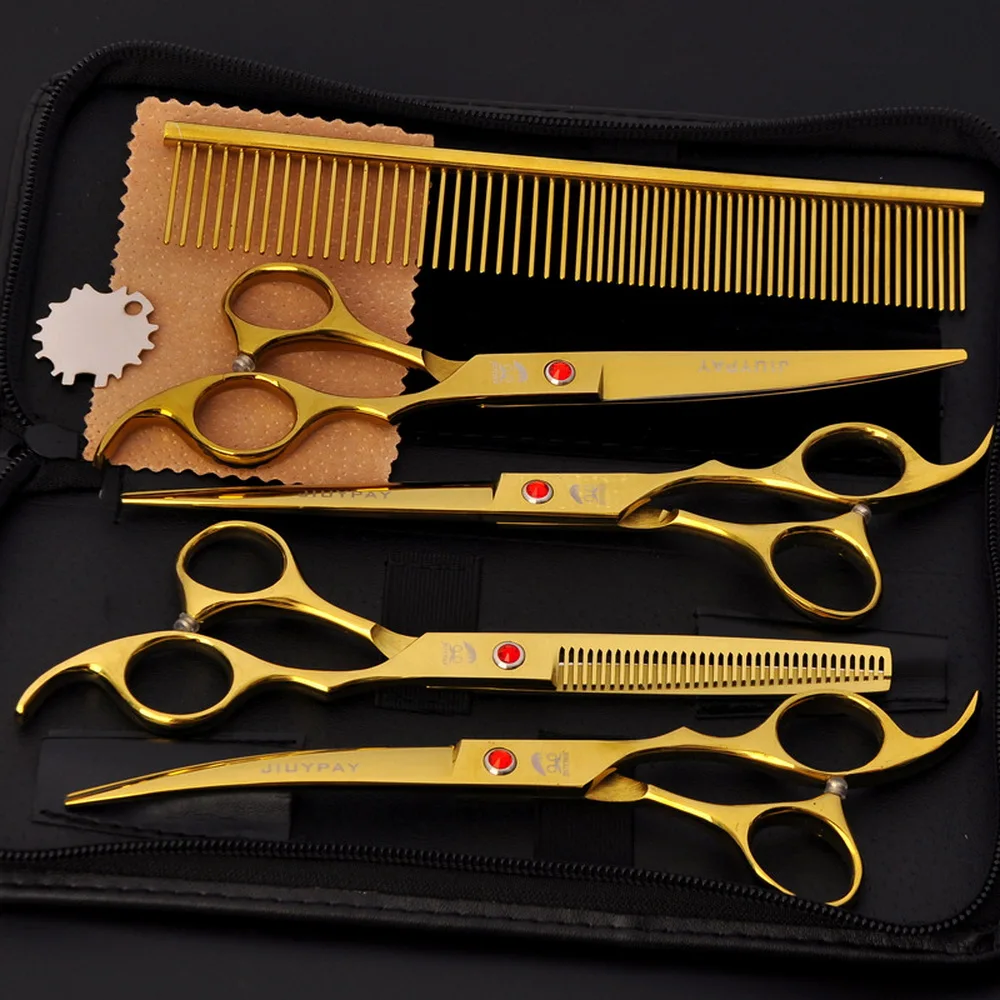 5pcs Stainless Steel 7.0 Inch Professional Pet Scissors for Dog Cat Grooming High Quality Straight & Thinning & Curved Scissors
5pcs Stainless Steel 7.0 Inch Professional Pet Scissors for Dog Cat Grooming High Quality Straight & Thinning & Curved Scissors