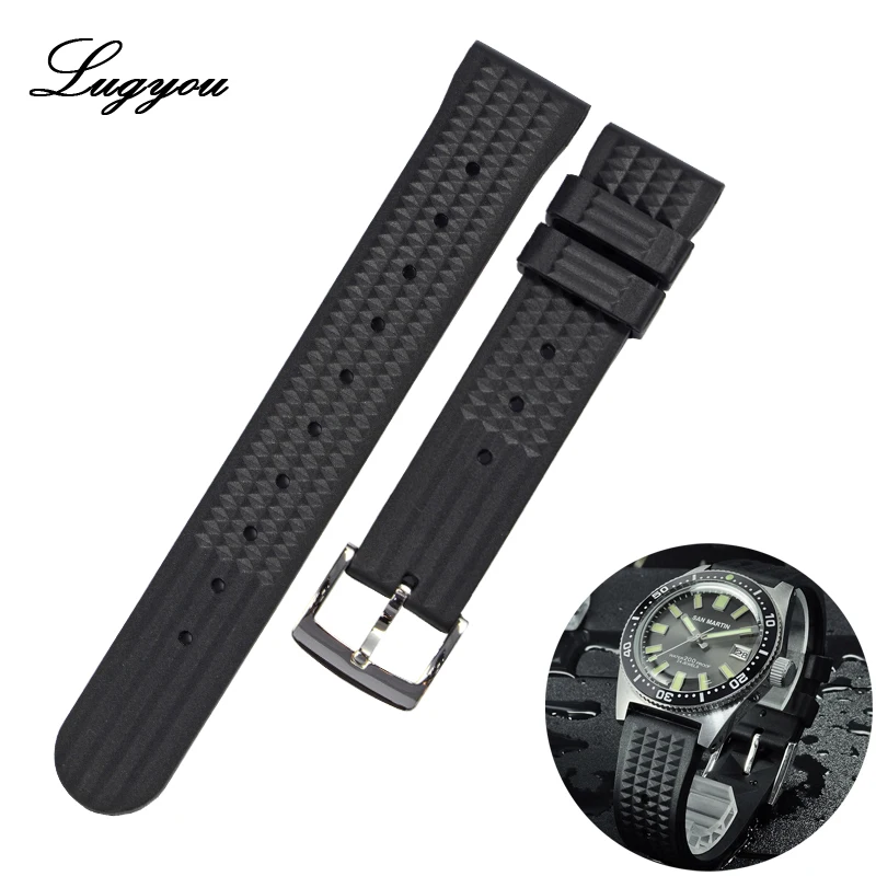 Lugyou Watch Parts Rubber Strap Waterproof Black No Insert 20mm Stainless Steel Tongue Buckle Fit for San Martin 007 62mas Watch
Lugyou Watch Parts Rubber Strap Waterproof Black No Insert 20mm Stainless Steel Tongue Buckle Fit for San Martin 007 62mas Watch