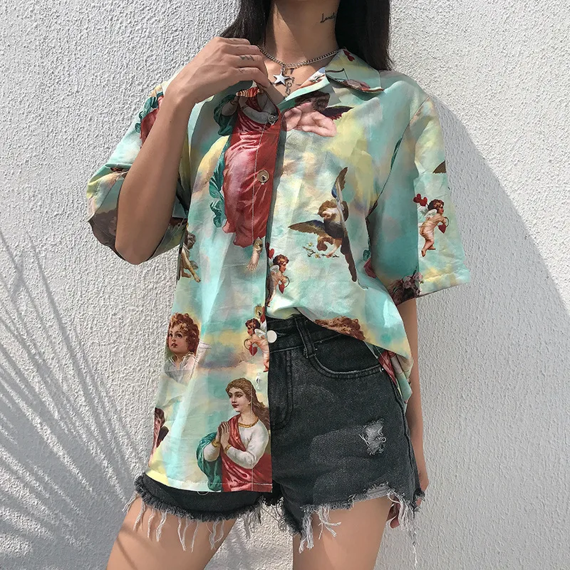 2020 new Vintage Short sleeve print blouse women tops aesthetic shirt korean fashion clothing harajuku shirts womens blouses
2020 new Vintage Short sleeve print blouse women tops aesthetic shirt korean fashion clothing harajuku shirts womens blouses