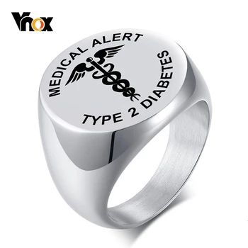 Vnox Medical Type 2 Diabetes Round Top Ring for Men Stainless Steel Signet Ring
Vnox Medical Type 2 Diabetes Round Top Ring for Men Stainless Steel Signet Ring