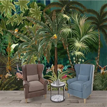 

milofi custom 3d high definition giant hand-painted tropical rainforest background wallpaper mural-the charm of the forest