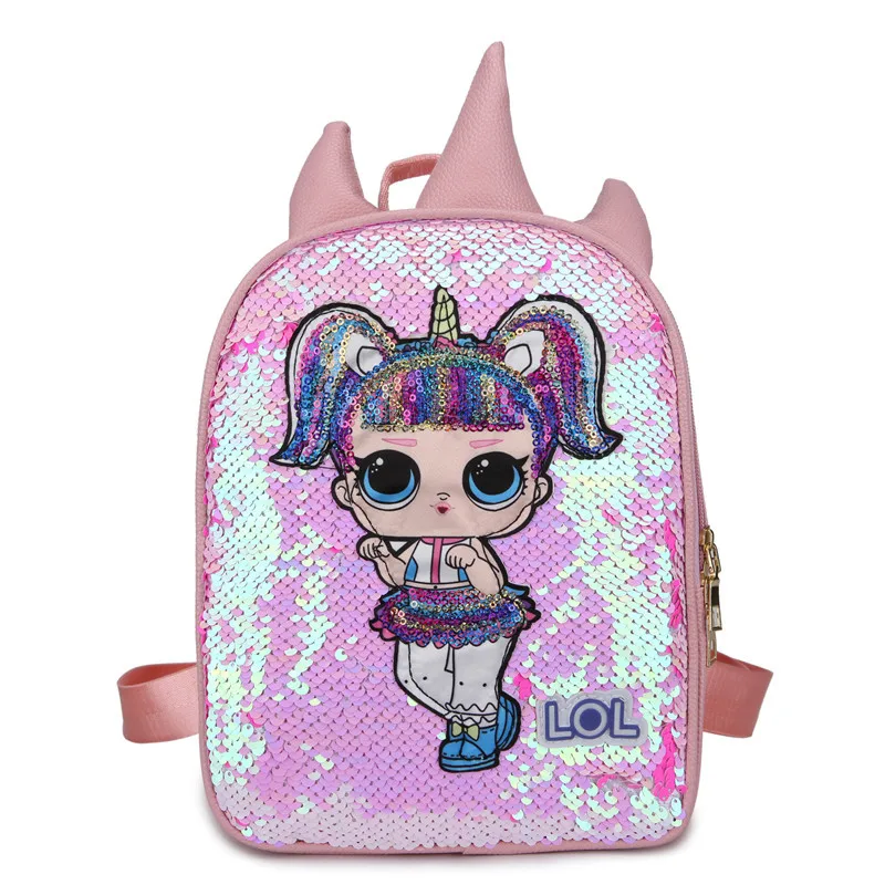 Nuevo LOL Surprise Dolls mochila escolar chica lindo doble hombro bolsos PU moda viaje mochilas con lentejuelas regalo Nuevo LOL Surprise Dolls mochila escolar chica lindo doble hombro bolsos PU moda viaje mochilas con lentejuelas regalo