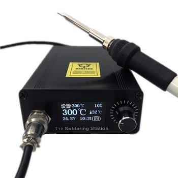 110V 220V T12 Mini Soldering Stations OLED Digital Electronic Soldering iron DC Version Portable English version Welding Tools