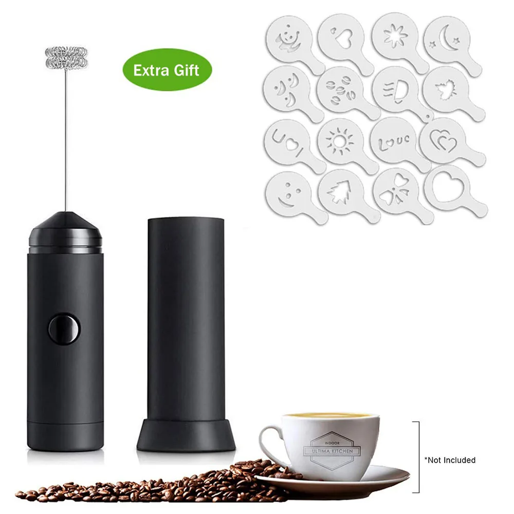 Handheld Milk Frother with 16PCS Coffee Printing Model Powerful Electric Frother Whisk for Coffee Cappuccino Creamer Egg Beater
Handheld Milk Frother with 16PCS Coffee Printing Model Powerful Electric Frother Whisk for Coffee Cappuccino Creamer Egg Beater