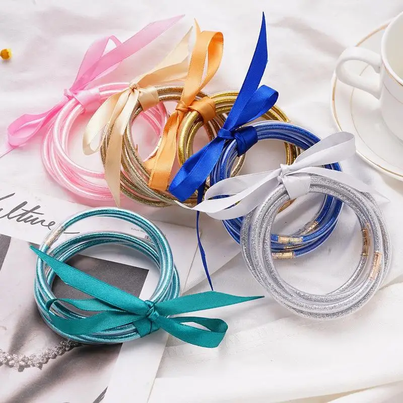 Glitter Jelly Bangles Bracelets Mulitlayered Glitter Filled Silicone Round Bangle for Women Party Light Bangles 1pc
Glitter Jelly Bangles Bracelets Mulitlayered Glitter Filled Silicone Round Bangle for Women Party Light Bangles 1pc