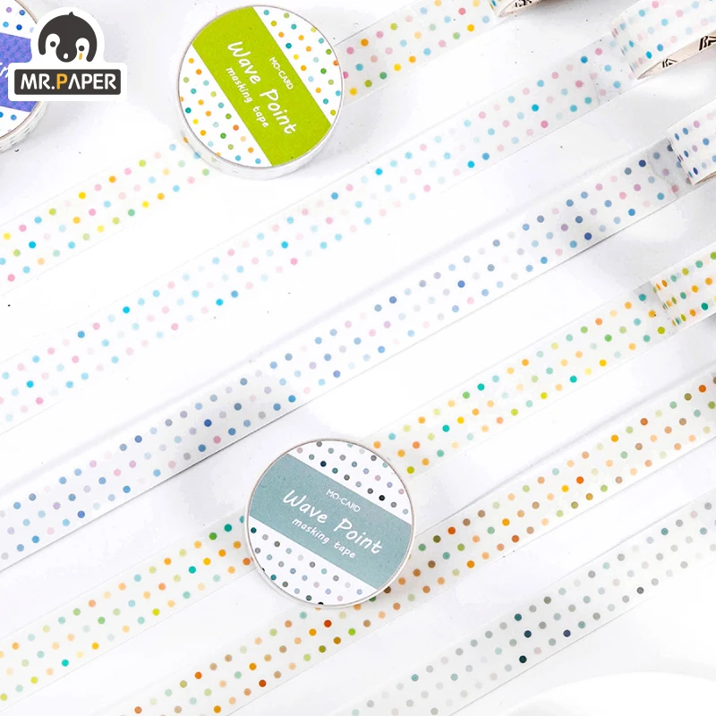 Mr.Paper 15mm*3m Wave point series Washi Bullet Journaling Writing Washi Tape Deco Gift Label Ins Masking Tapes Easy to Tear
Mr.Paper 15mm*3m Wave point series Washi Bullet Journaling Writing Washi Tape Deco Gift Label Ins Masking Tapes Easy to Tear