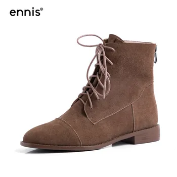ENNIS Brand Suede Boots Women Real Leather Ankle Martin Boots Flat Heel Lace Up Boots Autumn Casual Shoes Brown Black New A9248
ENNIS Brand Suede Boots Women Real Leather Ankle Martin Boots Flat Heel Lace Up Boots Autumn Casual Shoes Brown Black New A9248