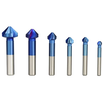 6Pcs 6.3-20.5mm 90 Degrees HSS Chamfer Drill Bit 3 Flutes Countersink Drill Bit Blue Coated Chamfer Cutter
6Pcs 6.3-20.5mm 90 Degrees HSS Chamfer Drill Bit 3 Flutes Countersink Drill Bit Blue Coated Chamfer Cutter