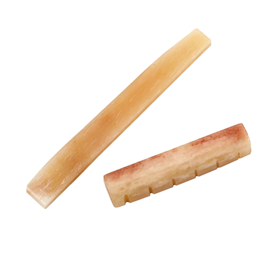Guitar Buffalo Bone Bridge Saddle Nut, Saddle And Groin Pad For 6 String Acoustic Guitar Parts, Beige Guitar Buffalo Bone Bridge Saddle Nut, Saddle And Groin Pad For 6 String Acoustic Guitar Parts, Beige