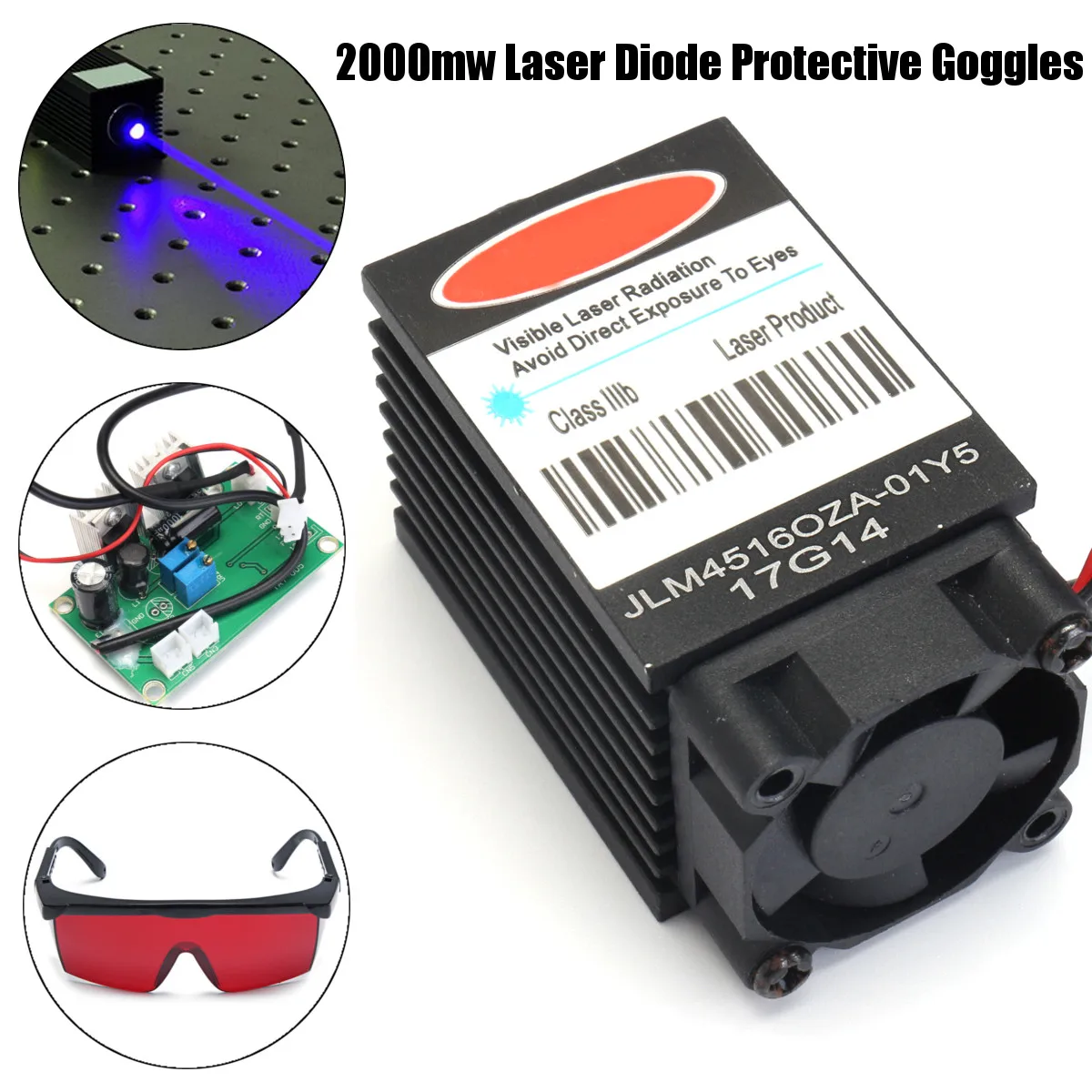 2W High Power 445NM Focusing Blue Laser Module Laser Engraving and Cutting TTL Module 2000mw Laser Tube+ 405NM Goggles
2W High Power 445NM Focusing Blue Laser Module Laser Engraving and Cutting TTL Module 2000mw Laser Tube+ 405NM Goggles