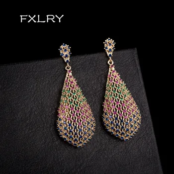 FXLRY Luxury Jewelry Multicolor Micro Paved Cubic Zircon Geometric Dripping Net Type Big Earrings For Women Design Bridal Weddi
FXLRY Luxury Jewelry Multicolor Micro Paved Cubic Zircon Geometric Dripping Net Type Big Earrings For Women Design Bridal Weddi