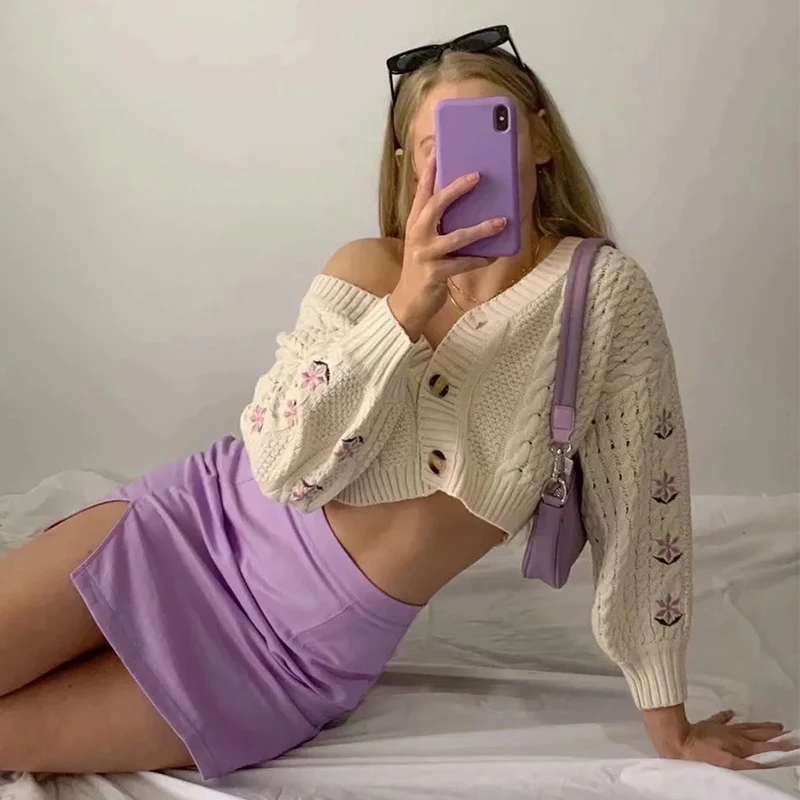 Foridol Lantern Sleeve Floral Embriodery Cropped Cardigans Women Spring Autumn Button Vintage Short V Neck Sweater Cardigans
Foridol Lantern Sleeve Floral Embriodery Cropped Cardigans Women Spring Autumn Button Vintage Short V Neck Sweater Cardigans