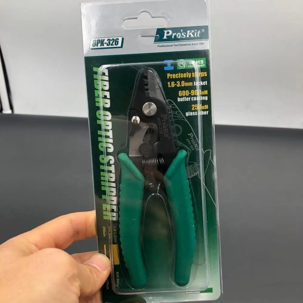 

Proskit 8PK-326 clamp Fiber stripping pliers 8PK-326 Tri-Hole Fiber Optic Stripper 8PK-326 FTTH FIber Wire stripper