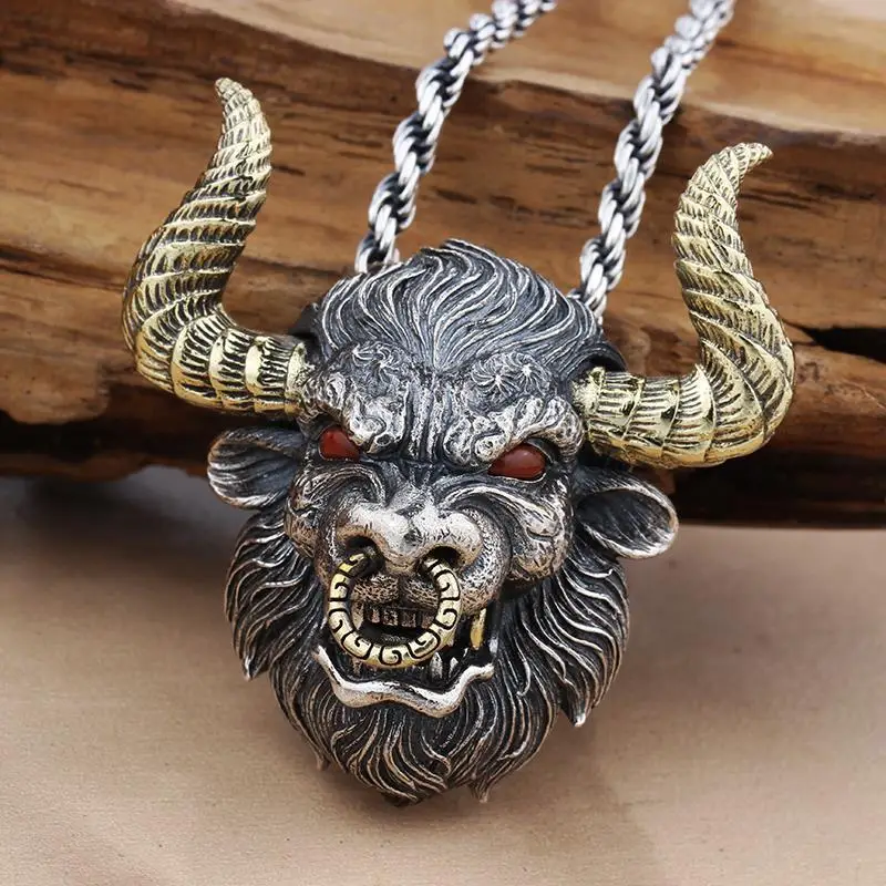 charming 925 Silver Pure silver bull head domineering personality hip hop Bull Demon bull spirit pendant men's necklace
charming 925 Silver Pure silver bull head domineering personality hip hop Bull Demon bull spirit pendant men's necklace