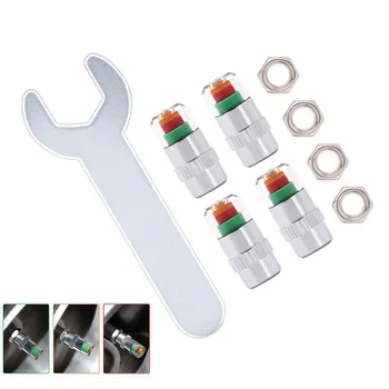 4pcs 32-36PSI Alert Indicator Anti-Theft Tire Valve Caps Car Tyre Air Pressure Monitor Valve Cap Nuts with Wrench
4pcs 32-36PSI Alert Indicator Anti-Theft Tire Valve Caps Car Tyre Air Pressure Monitor Valve Cap Nuts with Wrench
