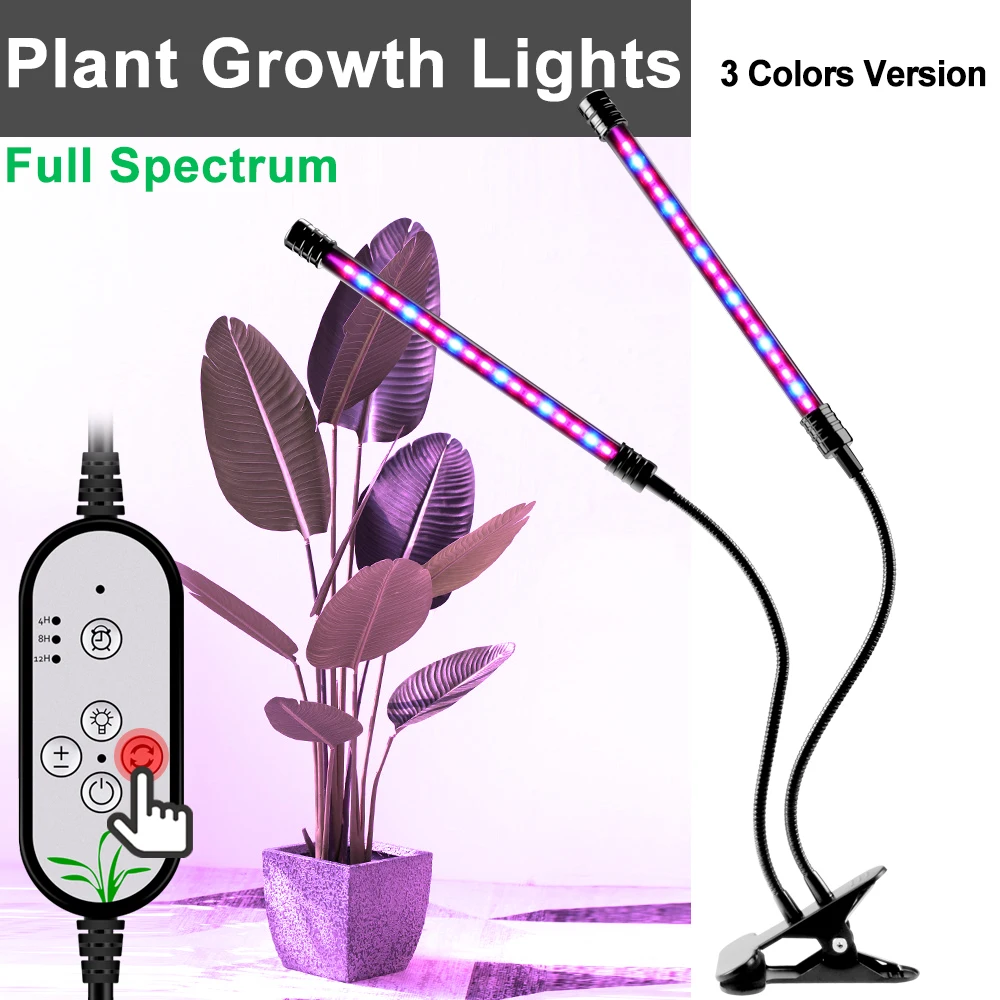 LED USB Grow Light Bulb with Red Grow LED Full Spectrum Adjustable 3-Head Waterproof Timer Plant Grow Lamp For Indoor Plants
LED USB Grow Light Bulb with Red Grow LED Full Spectrum Adjustable 3-Head Waterproof Timer Plant Grow Lamp For Indoor Plants