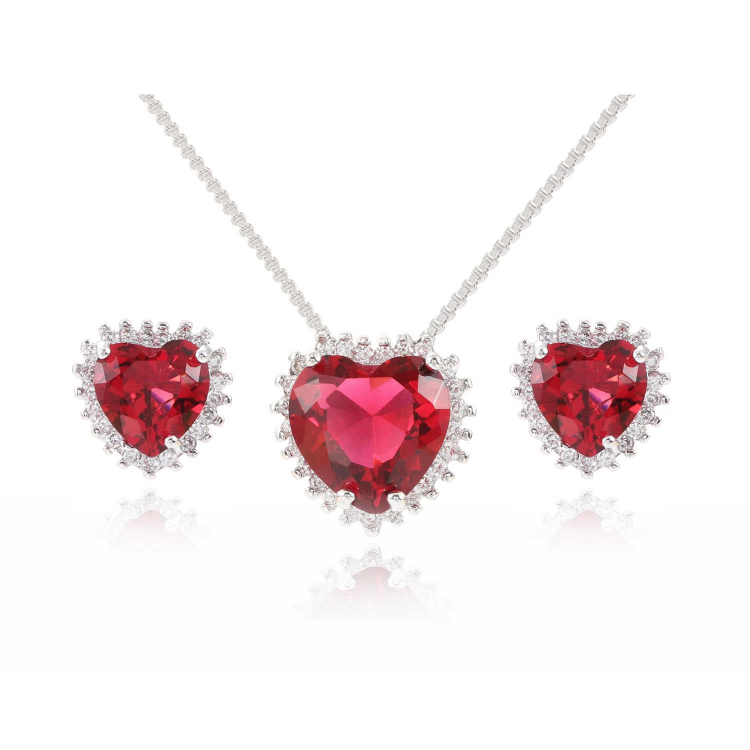 Heart Shape Jewelry Sets For Women Full Paved Multicolor Zirconia Stud Earrings Pendant Necklaces Gold Bridal Wedding Set 32 Hf50a75bbed6f4d439a1f7a6f986b29b7T