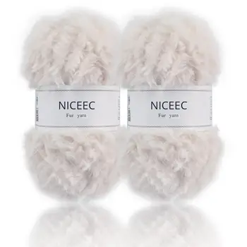 NICEEC 2 Skeins Super Soft Fur Yarn Chunky Fluffy Faux Fur Yarn Eyelash Yarn for Crochet Knit-Total Length 2×32m(2×35yds,50g×2)
NICEEC 2 Skeins Super Soft Fur Yarn Chunky Fluffy Faux Fur Yarn Eyelash Yarn for Crochet Knit-Total Length 2×32m(2×35yds,50g×2)