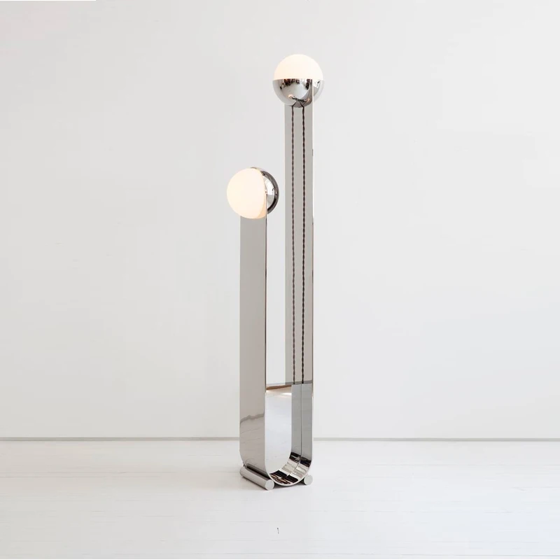 Postmodern Minimalist Stainless Steel Living Room Sofa Floor Lamp Nordic Glass Bedroom Bedside Creative Designer Lamps | Лампы и