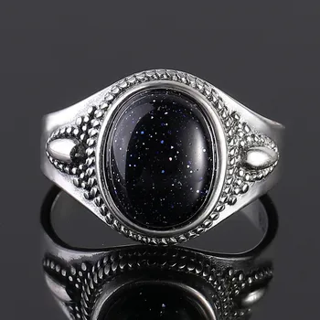 S925 Sterling Silver Ring 8x10mm Blue Sandstone Stone Personalized Rings for Women Wedding Jewelry Gift Fine Jewelry Punk Style
S925 Sterling Silver Ring 8x10mm Blue Sandstone Stone Personalized Rings for Women Wedding Jewelry Gift Fine Jewelry Punk Style