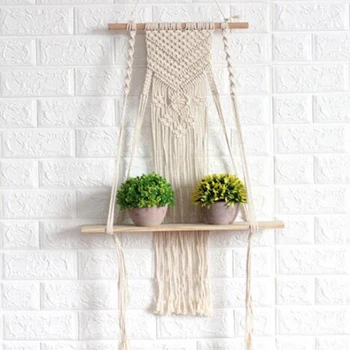 Macrame Woven Tapestry Wall Hanging Shelf Hanging Planter Basket Wall Handmade Plant Hanger Pot Party Wedding Home Decoration MS
Macrame Woven Tapestry Wall Hanging Shelf Hanging Planter Basket Wall Handmade Plant Hanger Pot Party Wedding Home Decoration MS