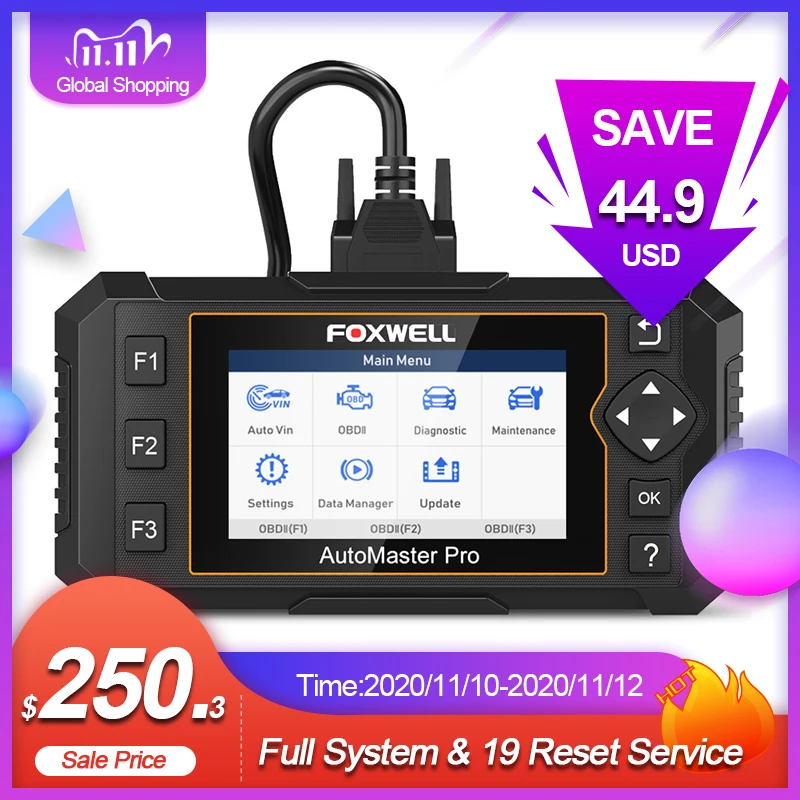 Foxwell NT644 Elite Professional OBD 2 Diagnostic Car Scanner Tool Full System Scan 19 Reset Service OBD2 Automotive Scanner 
Foxwell NT644 Elite Professional OBD 2 Diagnostic Car Scanner Tool Full System Scan 19 Reset Service OBD2 Automotive Scanner