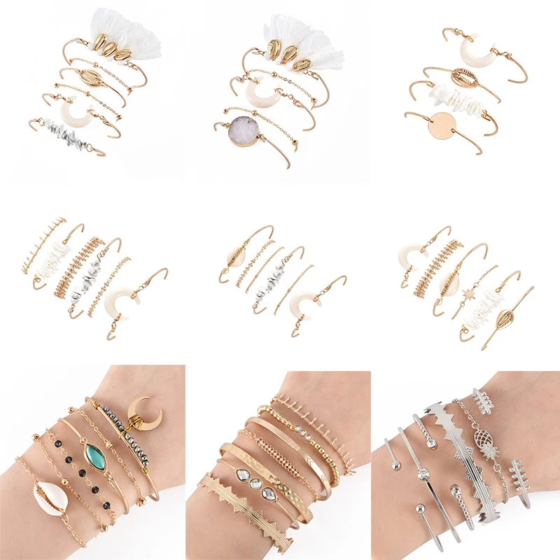 Bohemian Ethnic Crystal Arrow Crescent Pineapple Engraving Pattern Tassel Bracelet Set Charm Exaggerated Party Bracelet Jewelry
Bohemian Ethnic Crystal Arrow Crescent Pineapple Engraving Pattern Tassel Bracelet Set Charm Exaggerated Party Bracelet Jewelry