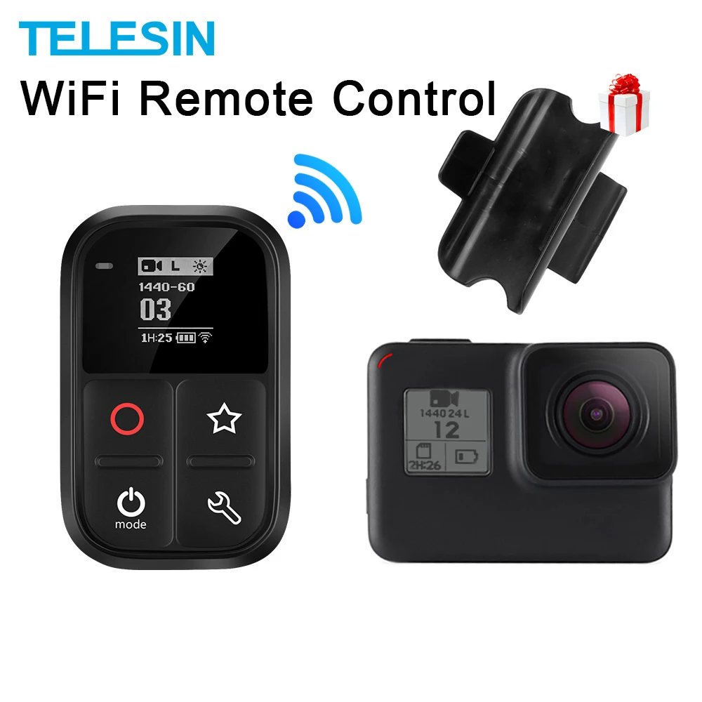 TELESIN 80M Wifi Control Remote for Gopro Hero Black 7 6 5 Session Self-luminous OLED Screen Remote Set and Shortcut
TELESIN 80M Wifi Control Remote for Gopro Hero Black 7 6 5 Session Self-luminous OLED Screen Remote Set and Shortcut