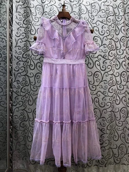 2020 Spring and Summer New Women's round Neck Heavy Work Sequined Shiny Stitching Decorations Perspective Short-Sleeve Dress 707
2020 Spring and Summer New Women's round Neck Heavy Work Sequined Shiny Stitching Decorations Perspective Short-Sleeve Dress 707
