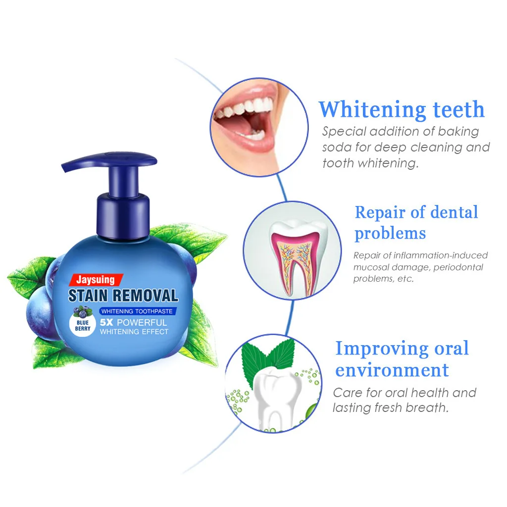 220g toothpaste, whitening teeth, removing stains, whitening baking soda toothpaste, passion fruit blueberry soda toothpaste
220g toothpaste, whitening teeth, removing stains, whitening baking soda toothpaste, passion fruit blueberry soda toothpaste