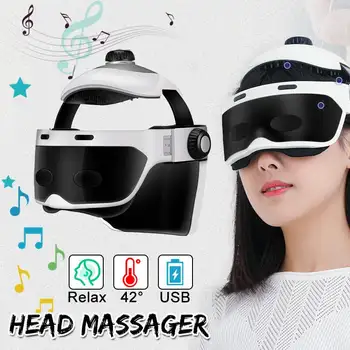 3D Electric Head Massager USB Intelligent Air Pressure Vibration Finger Press Relaxation With Music Soothing Relax Helmet