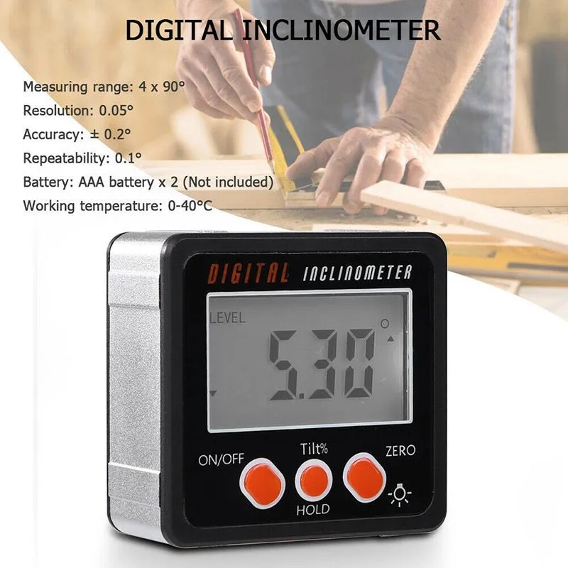 Convenient Mini Digital Inclinometer Level Box Electronic Protractor Angle Finder Bevel Single Side Magnetic
Convenient Mini Digital Inclinometer Level Box Electronic Protractor Angle Finder Bevel Single Side Magnetic