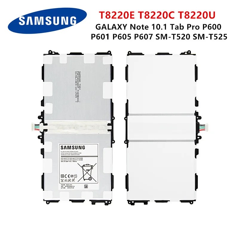 SAMSUNG Orginal Tablet T8220E T8220C T8220U battery 8220mAh For Samsung GALAXY Note 10.1 Tab Pro P600 P601 P605 P607 T520 T525
SAMSUNG Orginal Tablet T8220E T8220C T8220U battery 8220mAh For Samsung GALAXY Note 10.1 Tab Pro P600 P601 P605 P607 T520 T525
