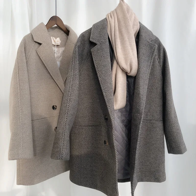 Spring Woolen Loose Coat Woman 2020 Loose Long Cotton Overcoat Suit Jacket Female Warm Fashion Tops 
Spring Woolen Loose Coat Woman 2020 Loose Long Cotton Overcoat Suit Jacket Female Warm Fashion Tops