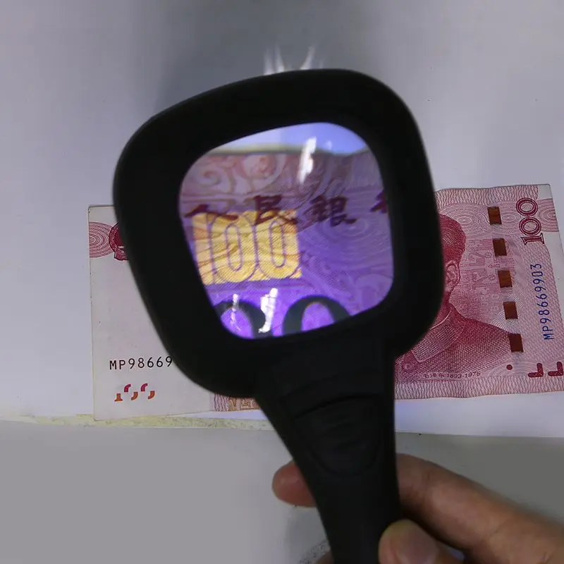 1Pc 3X Handheld Magnifier 5 LED Light Reading Magnifying Glass Ultraviolet Lamp Currency Detector 20cm
1Pc 3X Handheld Magnifier 5 LED Light Reading Magnifying Glass Ultraviolet Lamp Currency Detector 20cm