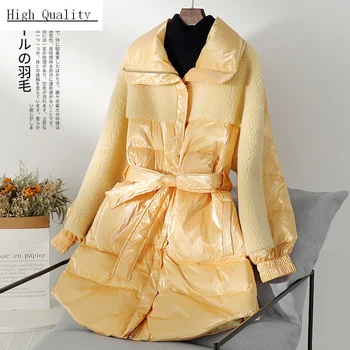 Real Fur Coat Female Winter Duck Down Jacket Women Vintage Long Sheep Shearing Jacket Thick Warm Wool Down Coat Hiver 916
Real Fur Coat Female Winter Duck Down Jacket Women Vintage Long Sheep Shearing Jacket Thick Warm Wool Down Coat Hiver 916