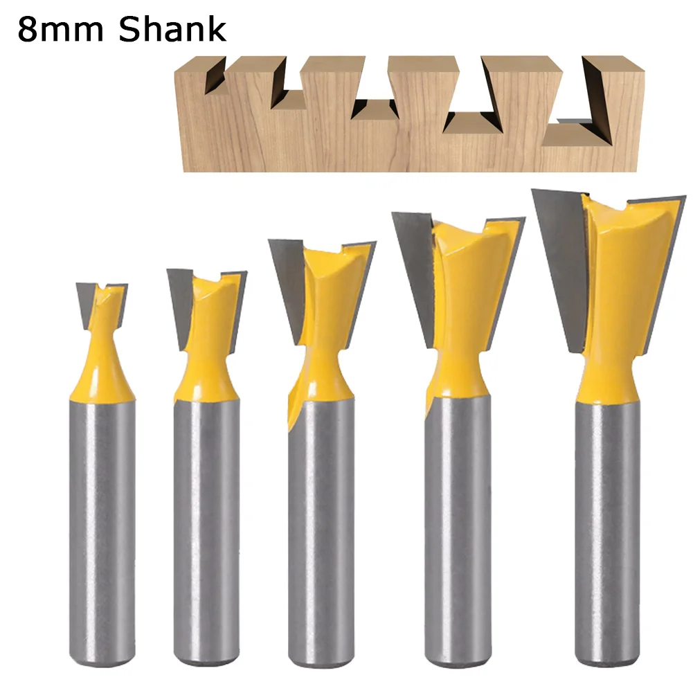 1pcs 8mm Shank 14 Degree Dovetail Joint Router Bits Set Woodworking Engraving Milling Cutter Wood Tool
1pcs 8mm Shank 14 Degree Dovetail Joint Router Bits Set Woodworking Engraving Milling Cutter Wood Tool